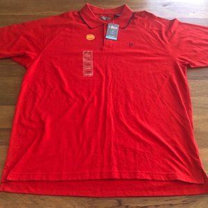 Izod Pima-cool Mens Poppy‎ Red Golf Polo Collared Short Sleeve Shirt XL